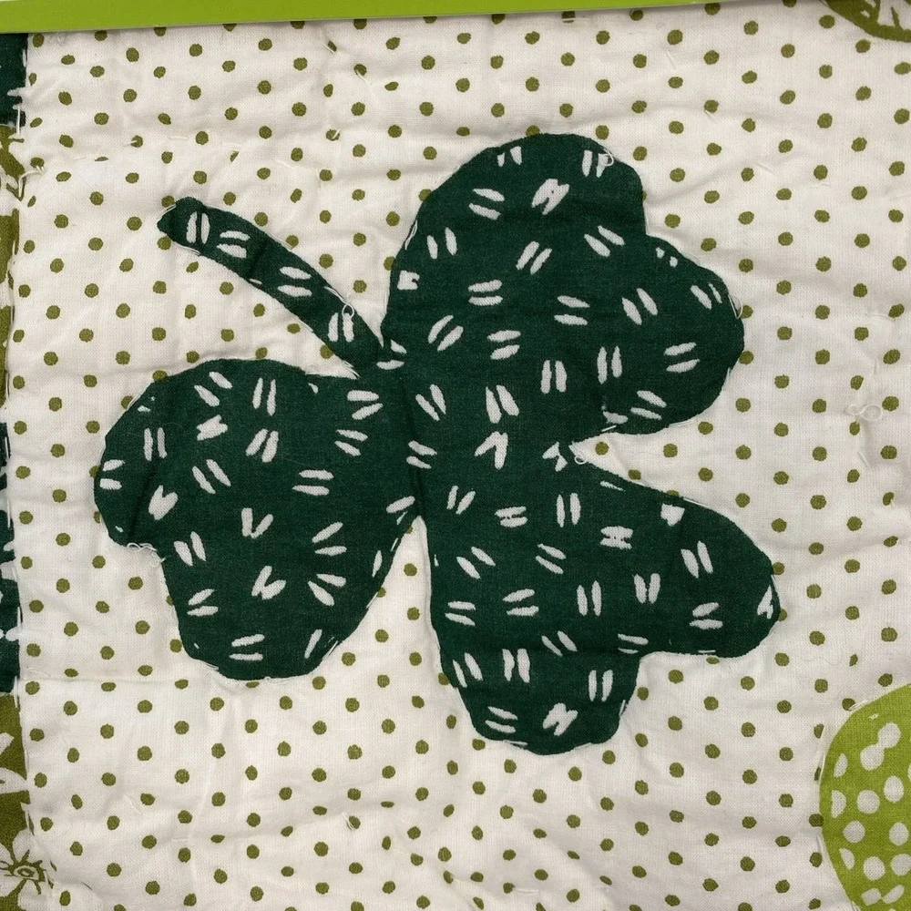 Storehouse Table Runner 16x72 Green St. Patrick's Day Irish Shamrocks Quilted